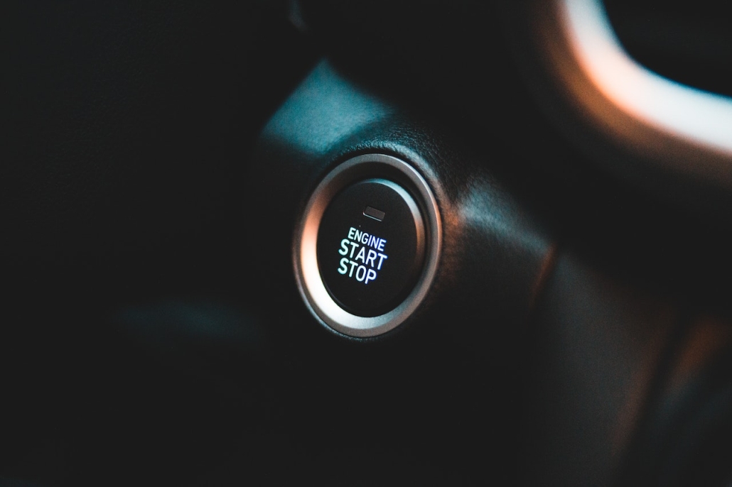 start button on a vehicle